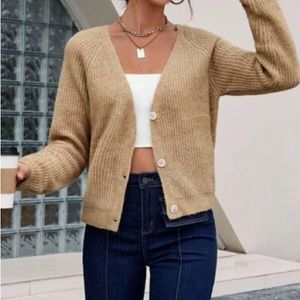 Tan button up cardigan